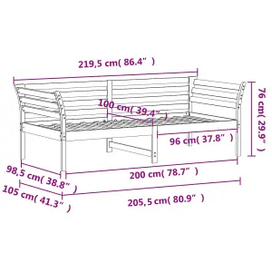 Berkfield Day Bed without Mattress White 100x200 cm Solid Wood Pine