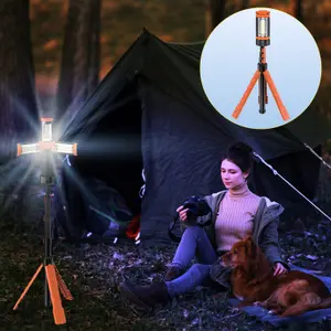 Rechargeable Cordless LED Work Light with Tripod Stand Emergency Light for Camping & Work Sites