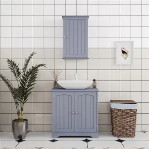 Yaheetech Grey Freestanding Bathroom Under Sink Cabinet