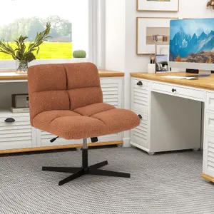 Costway Armless Home Office Chair Swivel Desk Chair Height Adjustable Task Vanity Chair