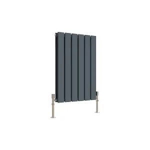 Horizontal Anthracite Double Flat Panel Radiator (H) 600 mm x (W) 408 mm, 2036 BTU.