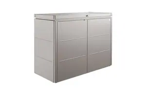 Biohort High Quality 5ft x 2ft HighBoard 160 Metal Garden Storage Unit - Metallic Quartz Grey