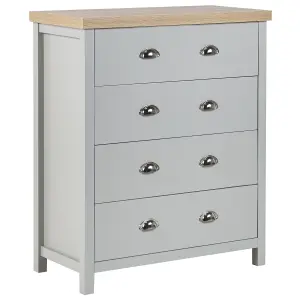 Beliani Traditional 4 Drawer Chest Grey CLIO