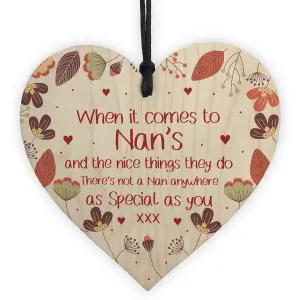 Gift For Nan Wooden Heart Birthday Christmas Gift For Nan Grandparent Gift