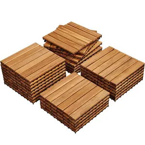 30cm L x 30cm W Interlocking Wood Deck Tile (Set of 27) (Set of 27)