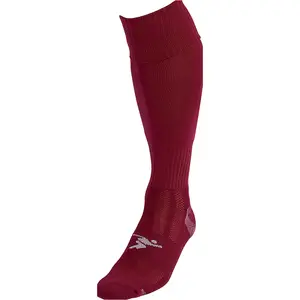 JUNIOR SIZE 8-11 Pro Football Socks - PLAIN MAROON - Ventilated Toe Protection