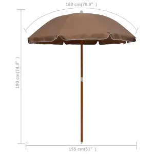 Berkfield Parasol with Steel Pole 180 cm Taupe