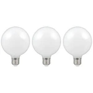 Crompton Lamps LED G95 Globe 7W E27 Dimmable Warm White Opal (3 Pack)