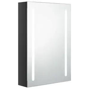 Berkfield LED Bathroom Mirror Cabinet Shining Black 50x13x70 cm