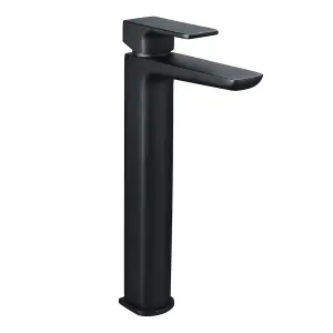 Nes Home Kenson Bathroom Luxury Black Matt Basin Sink Mixer Modern Tall Tap With Waste