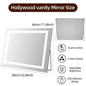 Matteo Hollywood Vanity Mirror Makeup Mirror Dimmable LED 3 Colour Bedroom Cosmetic Mirror Table and Wall MT005846LF