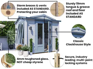 Dunster House Log Cabin Kit 2.5m x 2.5m Summer House Garden Office Shed DIY Outdoor Room GhostFlower