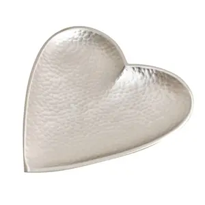 Melody Maison Silver Hammered Love Heart Trinket Tray