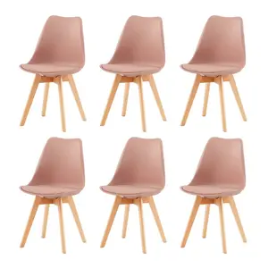 Nero Upholstered Dining Chair (Set of 6) Pink