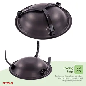 Oypla 54cm Portable Folding Firepit Outdoor Garden Patio BBQ Barbecue Grill