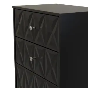 San Jose Ready assembled Black 4 Drawer Chest (H)1063mm (W)746mm (D)395mm