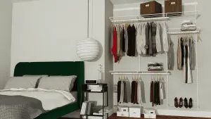 Open Wardrobe System with Shoe Storage 185cm (W) Static Shoe Shelf