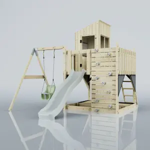 PolarPlay Kids Climbing Tower & Playhouse with Swing and Slide - Swing Helka Mist