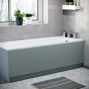 Nes Home Matt Grey 1800mm Water Proof Durable PVC Front Bath Panel 15mm Thick