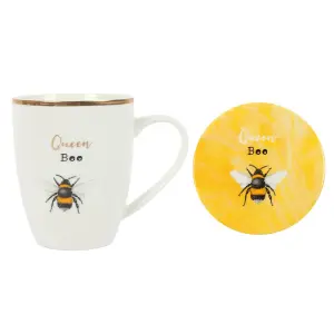 Queen Bee Mug And Coaster Set - Gift Boxed