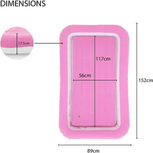 Trendi Kids Airbed with Bumper Junior Inflatable bed with Airlock Camping Bed Pink