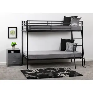 Dore Single (3') Futon Bunk Bunk Bed Black