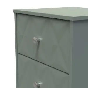 San Jose Ready assembled Green 3 Drawer Bedside chest (H)726mm (W)450mm (D)395mm