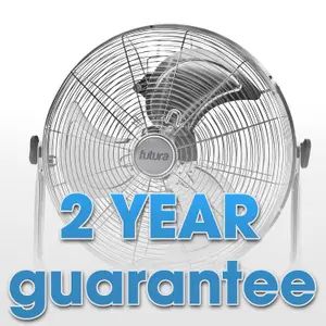 Futura Floor Fan 20 Inch Portable 110W Chrome Fan Adjustable 3 Speed Floor Standing Cooling Fan