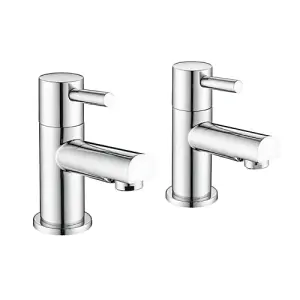 Bath Pillar Taps Chrome Finish Hot And Cold Taps