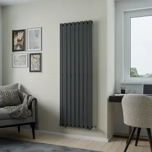 Agadon Lola Designer Panel Radiator 1800 x 600 mm Textured Anthracite