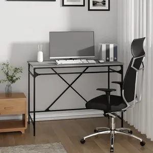 Berkfield Desk Grey Sonoma 100x50x75 cm Engineered Wood and Iron