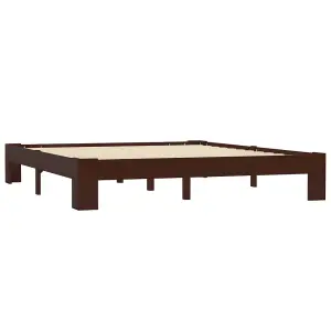 Berkfield Bed Frame Dark Brown Solid Pine Wood 180x200 cm 6FT Super King