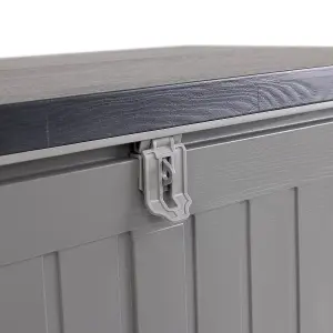 Charles Bentley 190L Outdoor Garden Plastic Storage Box, Grey