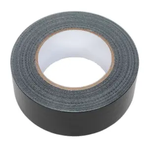 Sealey Duct Tape 48mm x 50m Black Gloss Finish Moisture Resistant Seal DTB