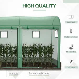 Outsunny Garden Plant Tomato Growth Greenhouse W/ 2 Doors 4 Windows 3 x 1 x 2m