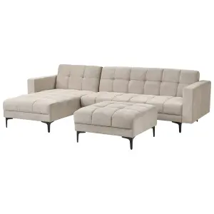 Right-Hand Corner Sofa with Ottoman ALNES Beige Right Hand