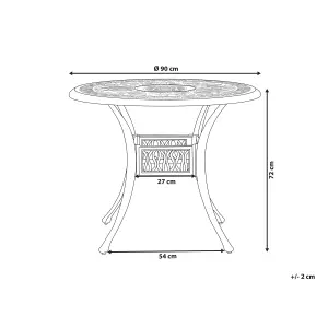 Garden Table Metal Dark Brown ANCONA