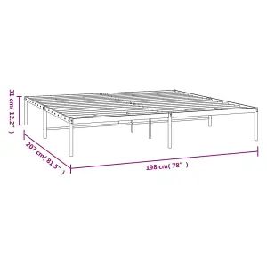 Berkfield Metal Bed Frame White 193x203 cm