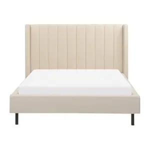 Boucle EU Double Size Bed Beige VILLETTE