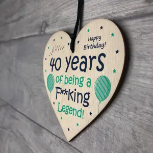 40th Birthday Gift Funny Wood Heart Dad Mum Sister Brother Gift 40th Decoration