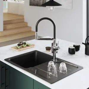 GoodHome Horopito Chrome-plated Kitchen Spring neck Sensor Tap