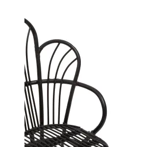 Interiors by Premier Java Black Rattan Scalloped Back Chair