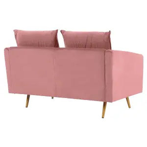 2 Seater Velvet Sofa Pink MAURA