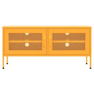 Berkfield TV Cabinet Mustard Yellow 105x35x50 cm Steel