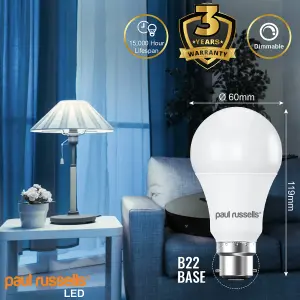 paul russells LED GLS Dimmable Bulb Bayonet Cap BC B22, 14W 1521Lumens 100w Equivalent, 6500K Day Light Bulbs