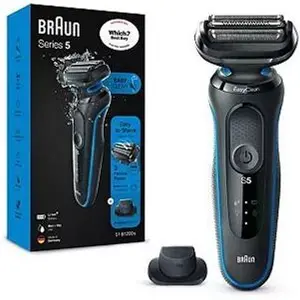 Braun Series 5 Electric Shaver With Precison Trimmer- Black/Blue 50-B1200s