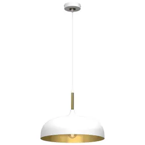 Milagro Pendant Lamp Lincoln White/Gold 1XE27 35cm