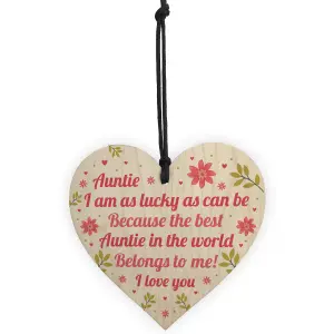 Red Ocean Gifts for Auntie Birthday Gifts Christmas Gifts Wooden Heart Gifts for Sister