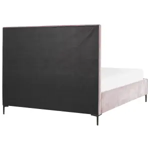 Velvet EU King Size Ottoman Bed Pink SEZANNE