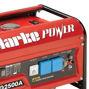 Clarke PG2500A EURO5 2.2kVA 230V Open Frame Petrol Generator